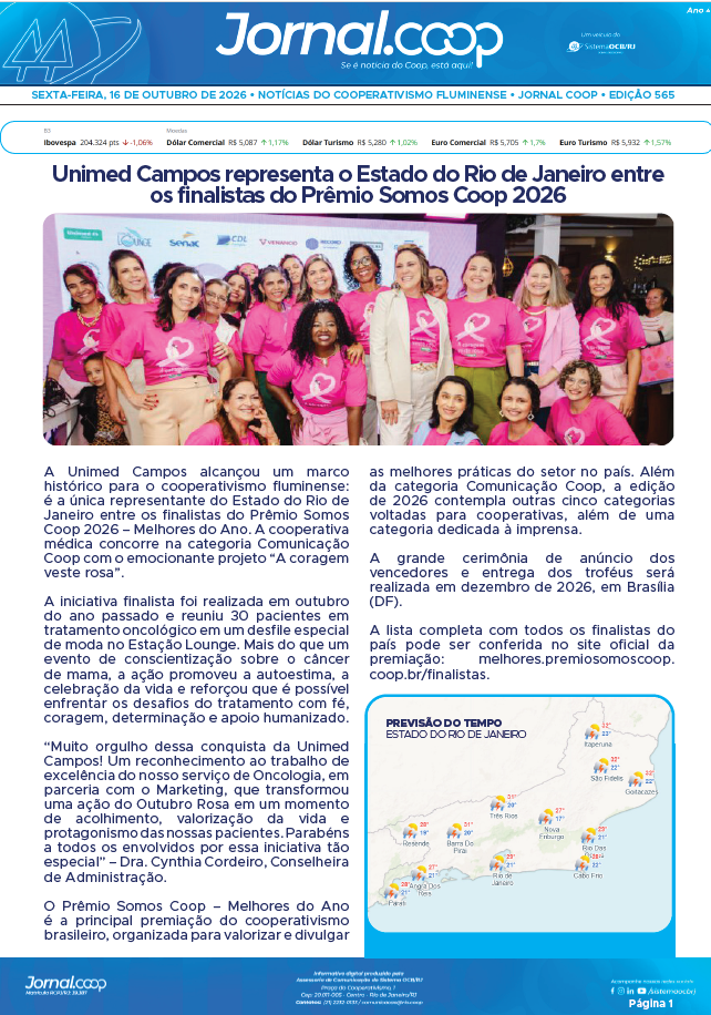 Jornal.Coop RJ – Edição 565 – Ano 4 – 16 de outubro de 2026