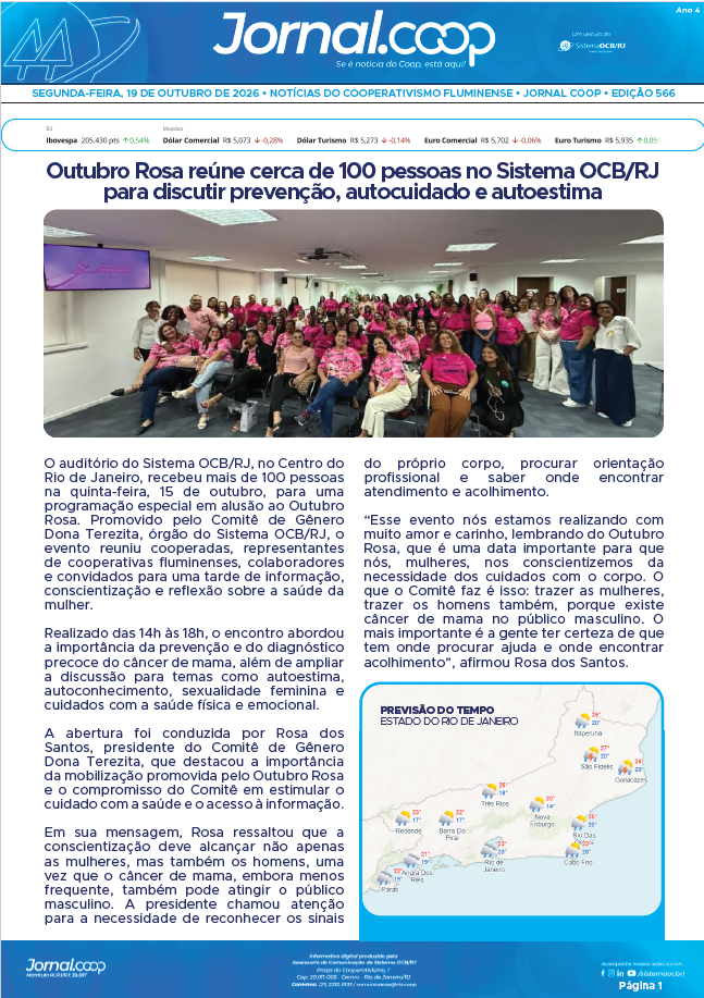 Jornal.Coop RJ – Edição 566 – Ano 4 – 19 de outubro de 2026